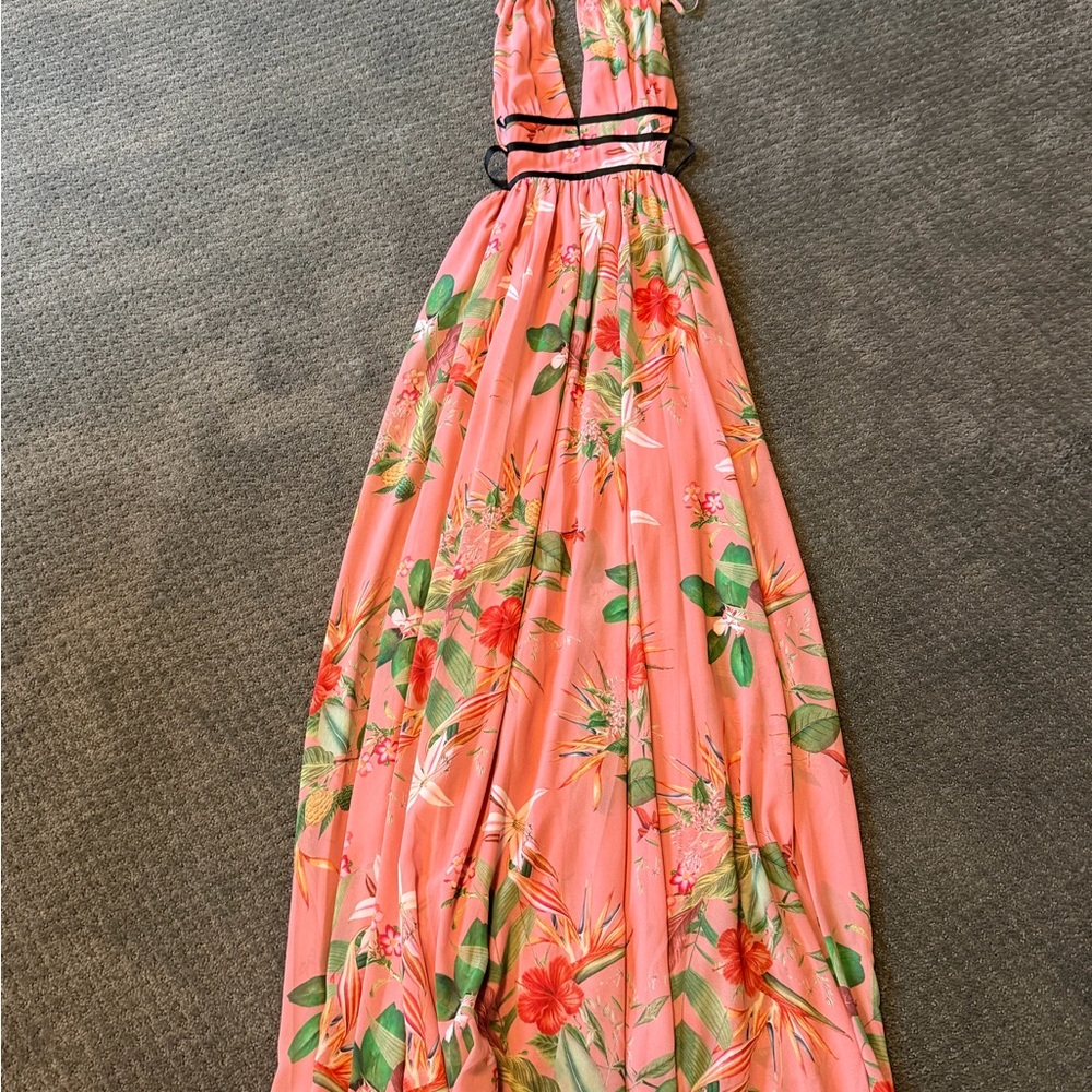 Express Coral Floral Maxi Dress